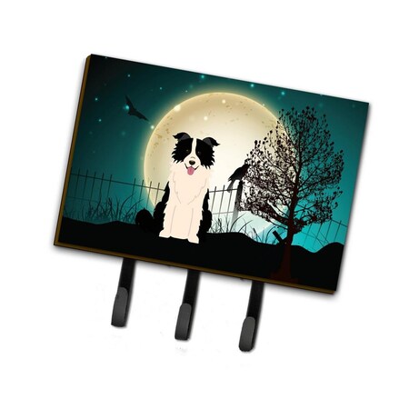 Carolines Treasures Halloween Scary Border Collie Black and White Leash or Key Holder BB2308TH68